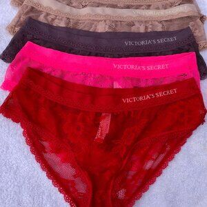 Victoria's Secret Fishnet Floral Lace Hiphugger Culotte Classique Panties Size S